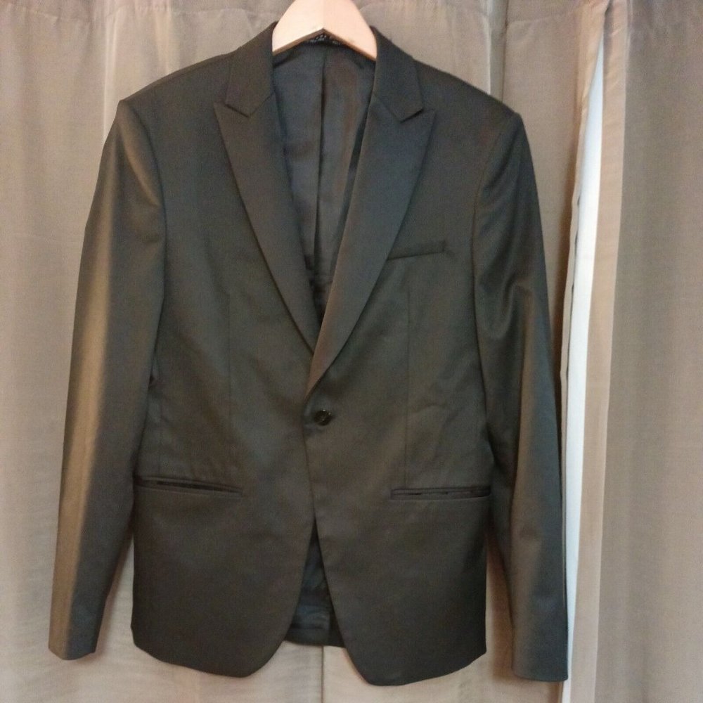 Men's Zara Black Single Button Lined Sport Jacket With Pockets Size 40 - Picture 1 of 9